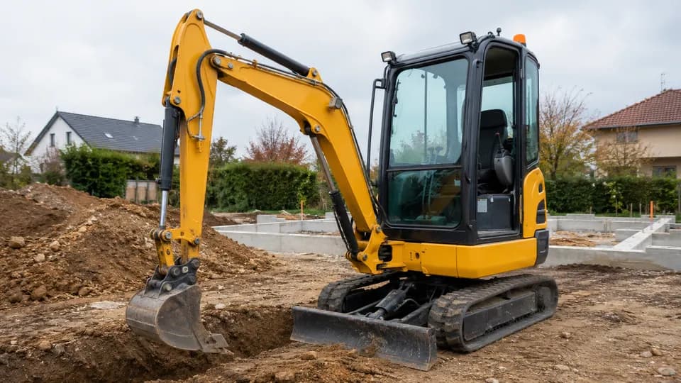 Minikoparka JCB 8018 podczas prac ziemnych w ograniczonej przestrzeni